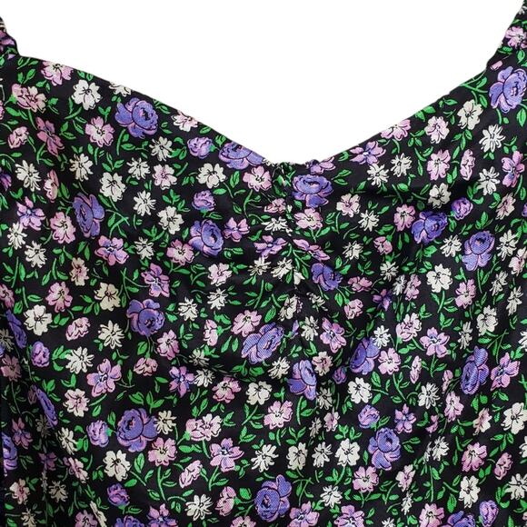TOPSHOP Floral Print Puff Sleeve Crop Top NEW - Picture 6 of 10